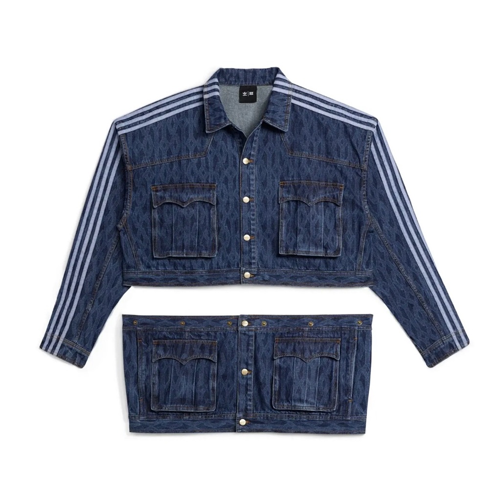 Unisex Adidas x Ivy Park Monogram Denim Track Jacket Trucker 2XL